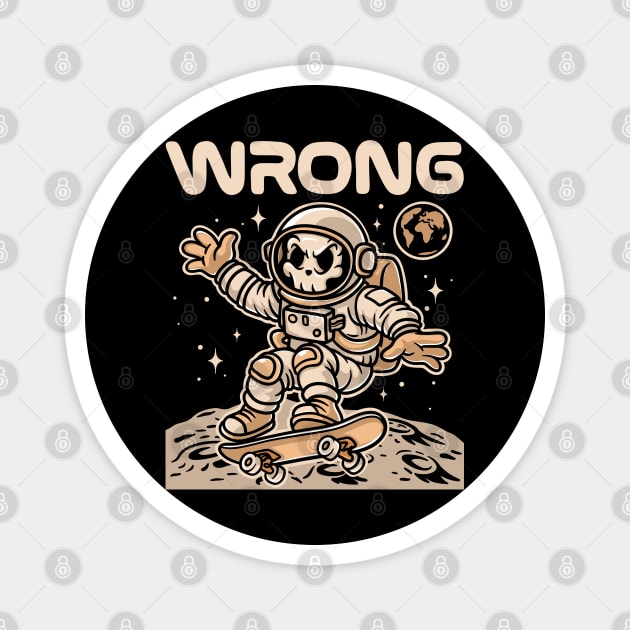 WRONG SPACE  – Moon Flip Edition Magnet by Wrongteeshirt